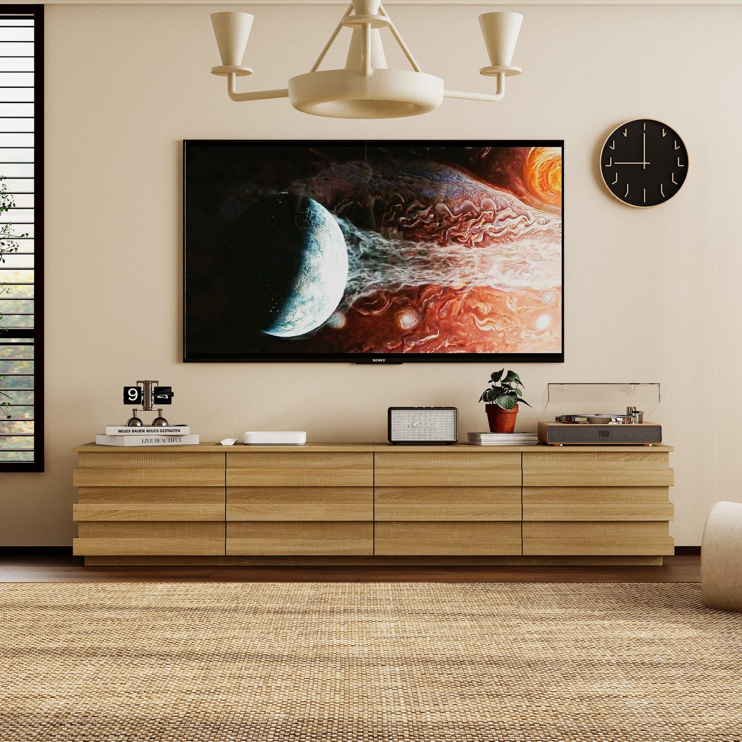 Meuble TV à 4 tiroirs de 78,7 po de largeur