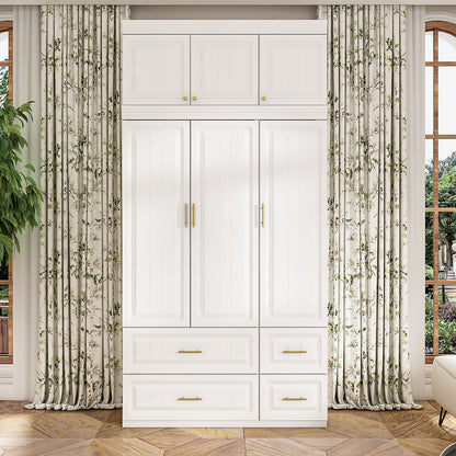 Armoire de rangement pour vêtements avec poignées en métal pour petits espaces