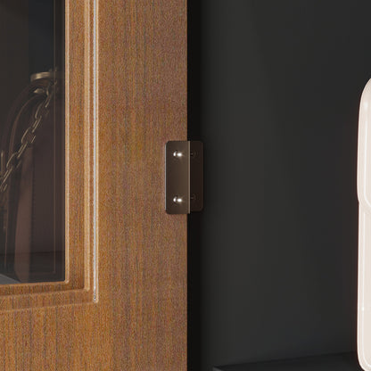 Système de dressing à 4 portes vitrées et 4 tiroirs avec banc de rangement pour chaussures