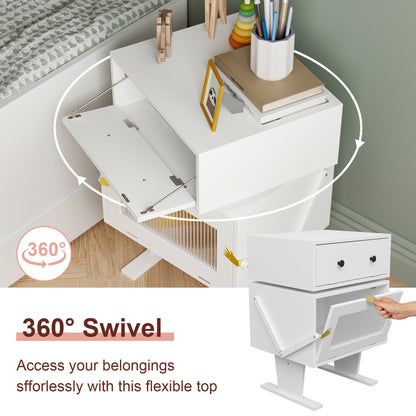 Table de chevet créative en forme de robot et rotation à 360°