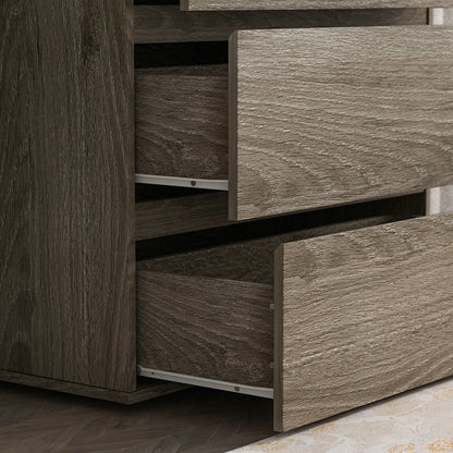 Commode à 3 tiroirs, buffet blanc avec 3 tiroirs sans poignées 