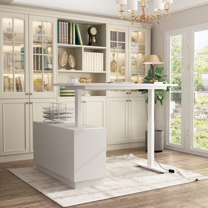 Bureau assis-debout à hauteur réglable avec système de levage électrique, bureau de 54 pouces avec mémoires de position