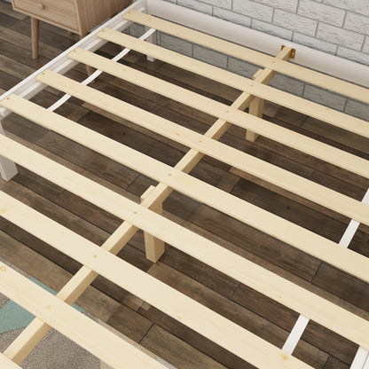 Lit plateforme en bois massif au style élégant