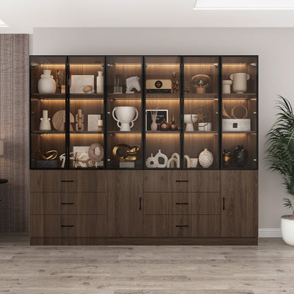 Bibliothèque combinée avec éclairage LED