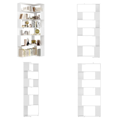 Bibliothèque d'exposition géométrique à 7 étagères (81,9 pouces)