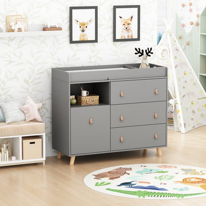 Table à langer pour bébé, commode à 4 tiroirs pour chambre d'enfant, table à langer