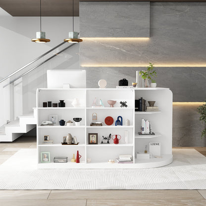 Grand comptoir d'accueil en forme de L avec 3 tiroirs