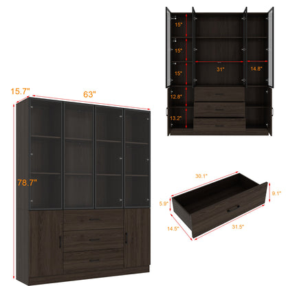 Bibliothèque combinée avec éclairage LED
