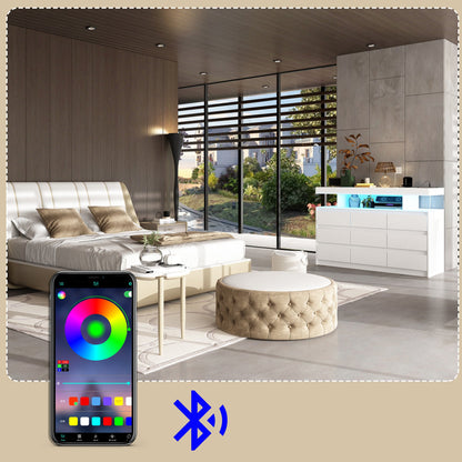 Commode à 9 tiroirs avec éclairage LED