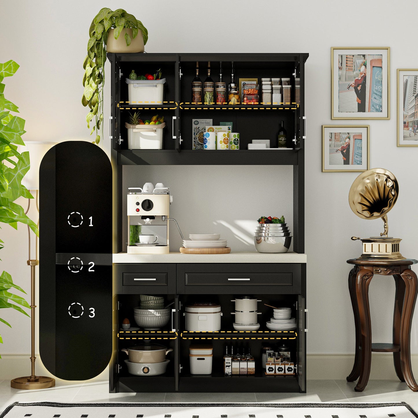 Buffet de cuisine de grande taille (47,6 po de largeur)