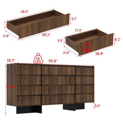 Commode moderne en bois à 9 tiroirs - Solution de rangement élégante pour la chambre et le salon