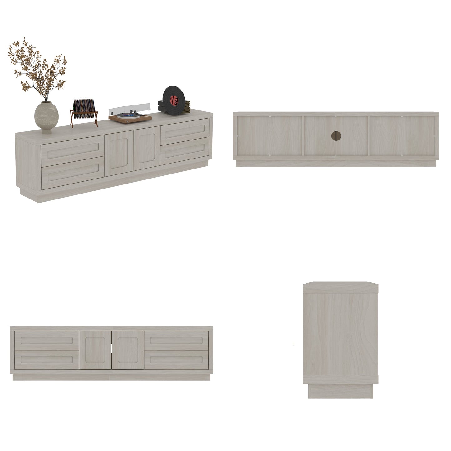 Meuble TV 4 tiroirs 67'' L Centre multimédia