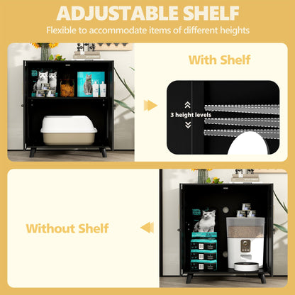 Enclos moderne pour bac à litière pour chat avec serrure et portes en sisal