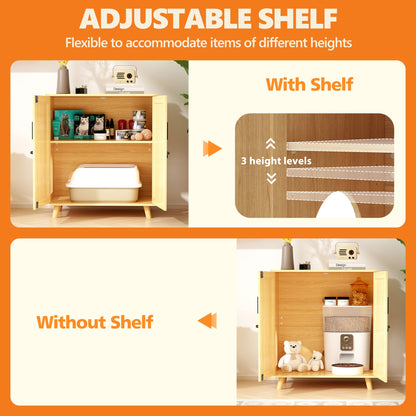 Enclos moderne pour bac à litière pour chat avec serrure et portes en sisal