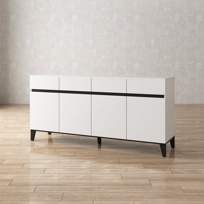 Buffet moderne à 4 portes et 4 tiroirs, meuble de rangement pour cuisine
