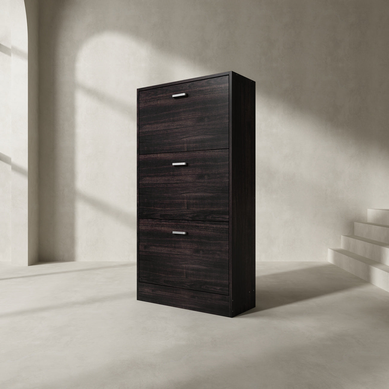 Meuble à chaussures à 3 tiroirs rabattables pour entrée, étagère à chaussures autoportante, organisateur de rangement 