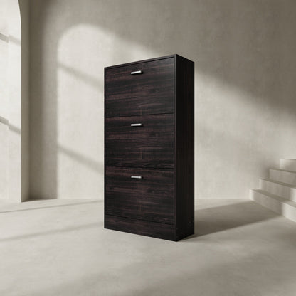 Meuble à chaussures à 3 tiroirs rabattables pour entrée, étagère à chaussures autoportante, organisateur de rangement 