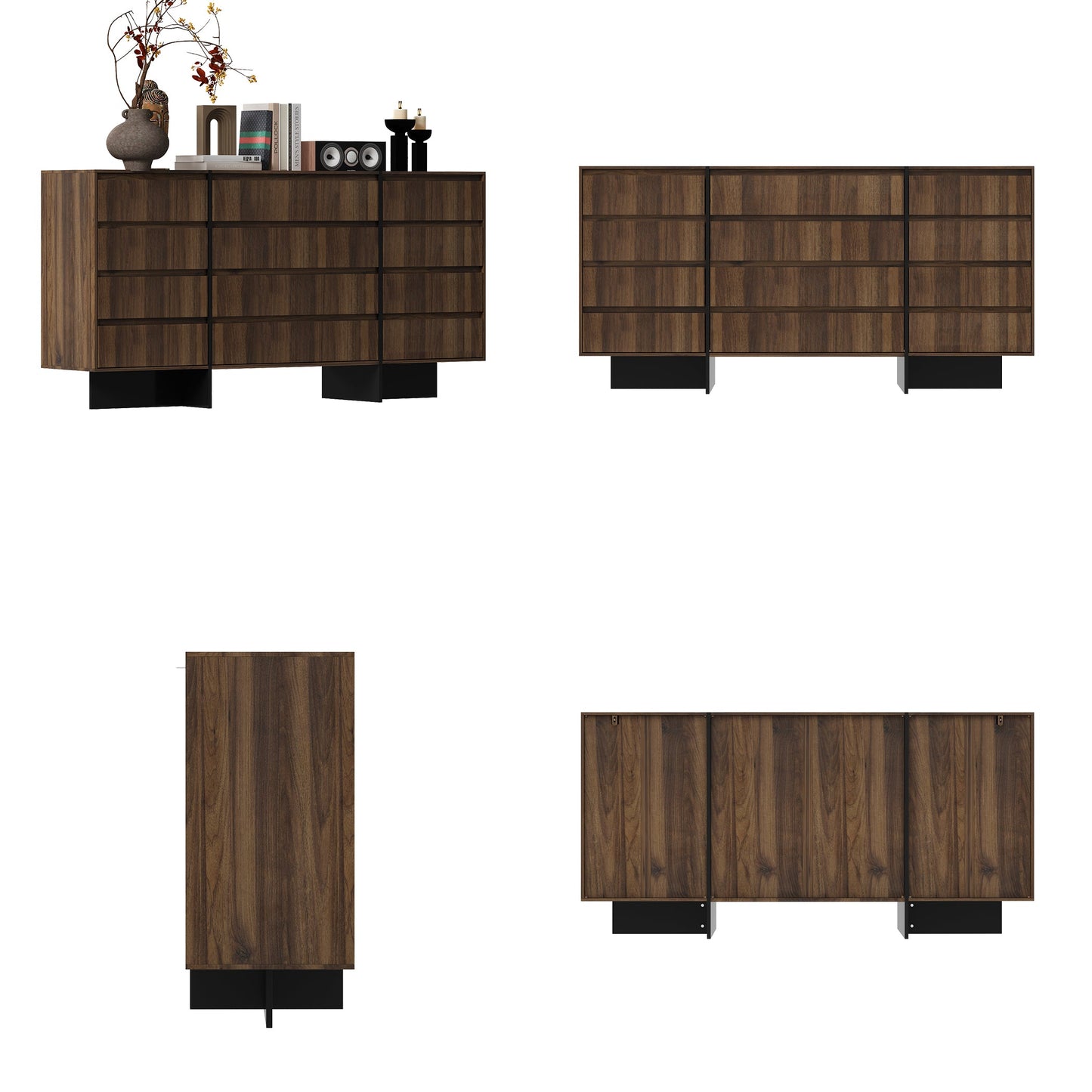 Commode moderne en bois à 9 tiroirs - Solution de rangement élégante pour la chambre et le salon