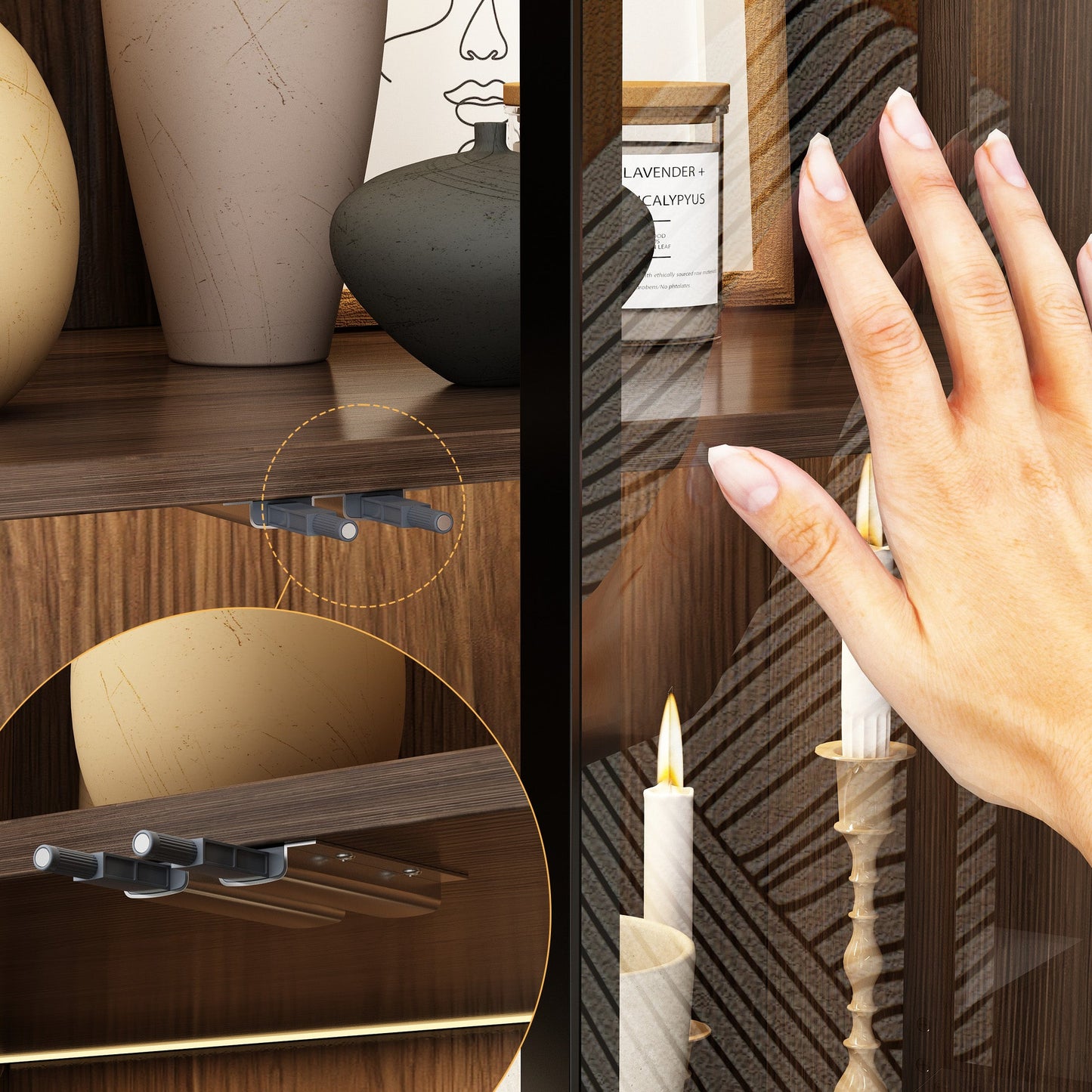 Bibliothèque combinée avec éclairage LED