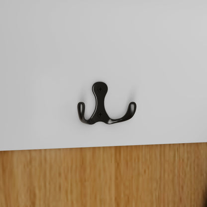 Meuble d'entrée avec étagère, rangement à chaussures et armoire à manteaux.