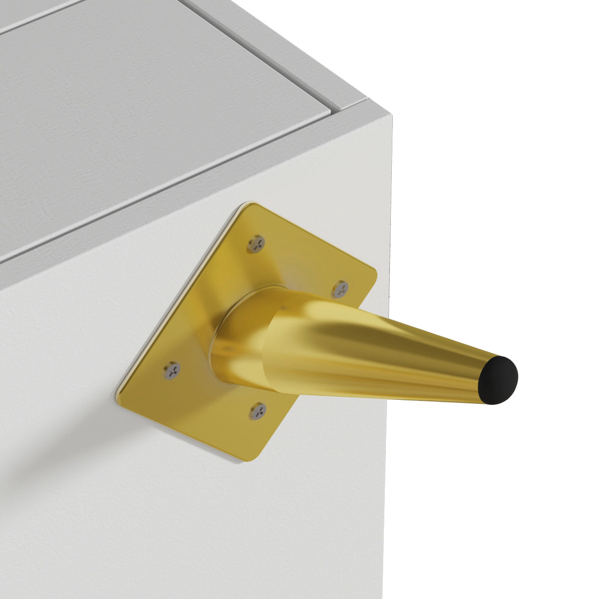 Table de chevet à 3 tiroirs avec pieds plaqués or pour petits espaces 