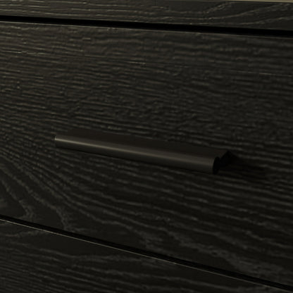 Meuble TV noir élégant avec centre multimédia : design moderne et grand espace de rangement