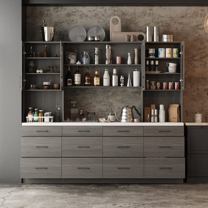 Buffet de cuisine de grande taille (94,5 po) avec garde-manger intégré