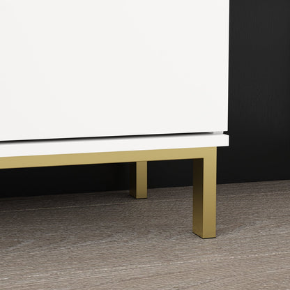 Commode verticale à 3 tiroirs avec pieds en métal pour chambre à coucher