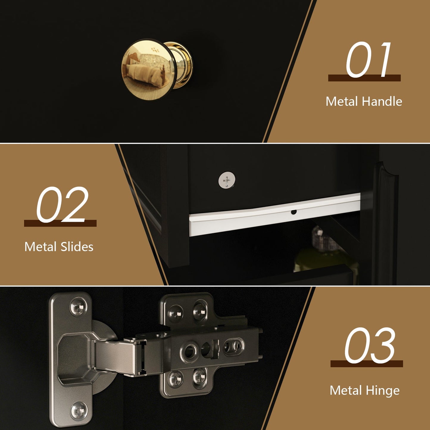 Buffet contemporain avec tiroirs et portes