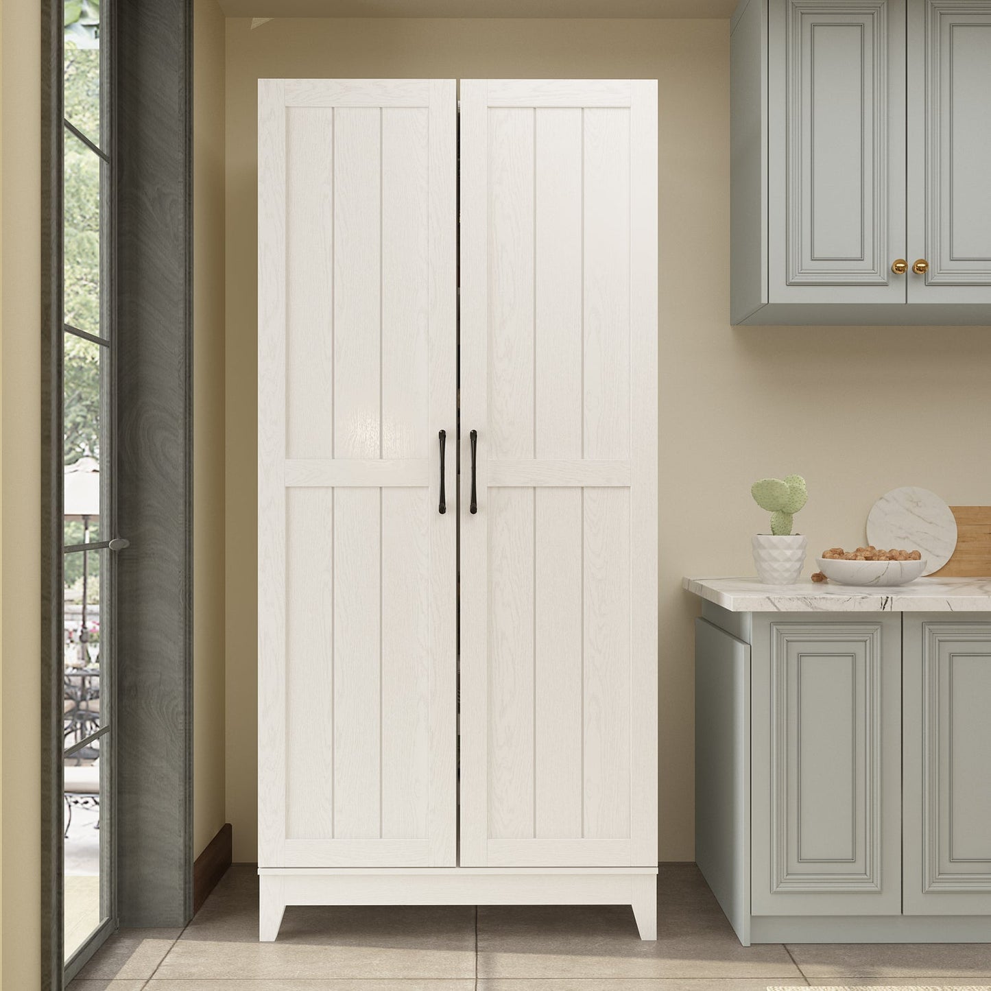 Grand organisateur de placard de cuisine avec porte-bouteilles