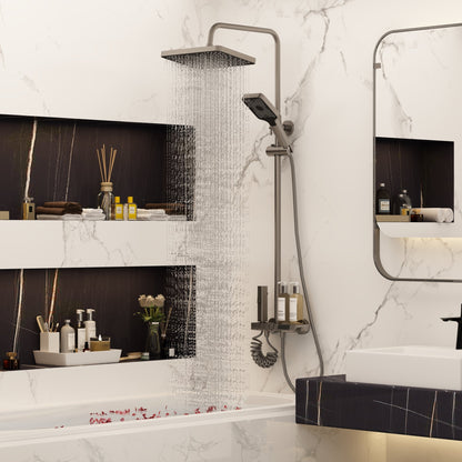 Système de douche complet avec écran LED, douchette à main, bec cascade et pistolet de douche