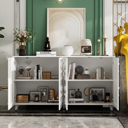 Commode à 4 portes avec pieds en métal