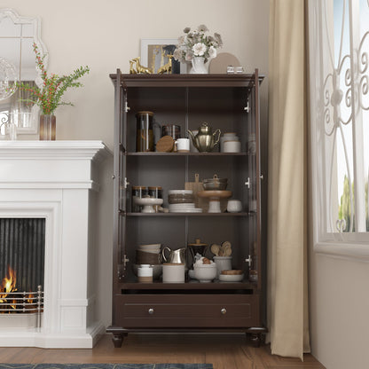 Buffet/meuble de rangement avec étagère à 3 niveaux et portes en acrylique