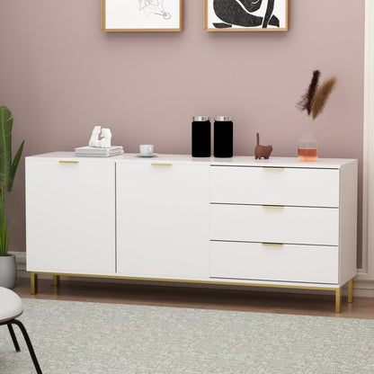 Buffet-bar à 3 tiroirs et 2 portes, meuble de rangement, crédence, coin café 