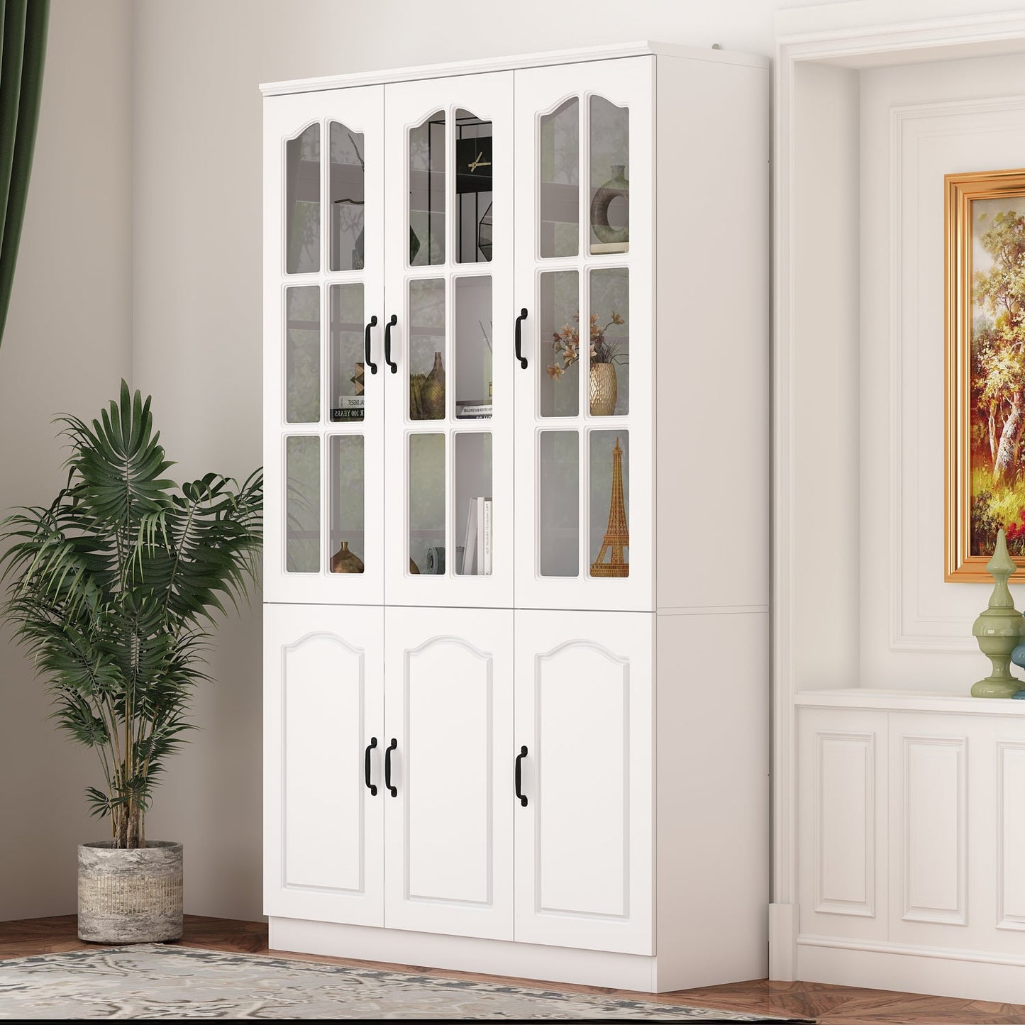 Vitrine en bois pour bureau à domicile, salon