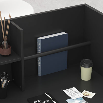 Bureau d'accueil moderne en bois avec armoire de rangement verrouillable, 47 pouces de large. 