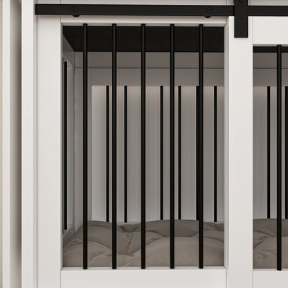 Cage pour chien à porte de grange avec verrou