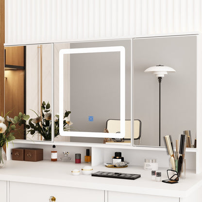 Coiffeuse avec miroir et lampe