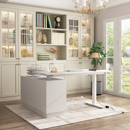 Bureau assis-debout à hauteur réglable avec système de levage électrique, bureau de 54 pouces avec mémoires de position