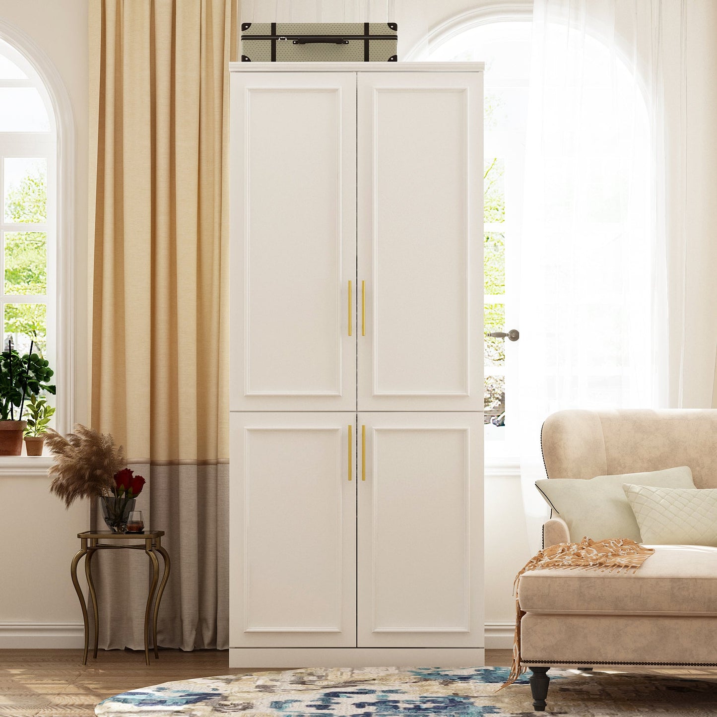 Armoire modulaire de grande taille (74,8 cm) avec portes et tiroirs en verre