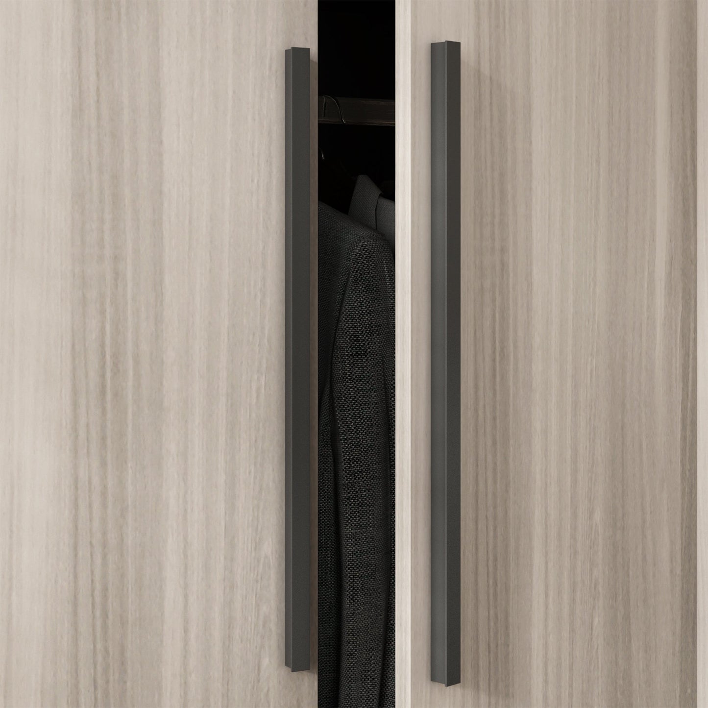 Armoire de rangement en bois manufacturé, grande penderie familiale avec barres de suspension