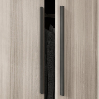 Armoire de rangement en bois manufacturé, grande penderie familiale avec barres de suspension