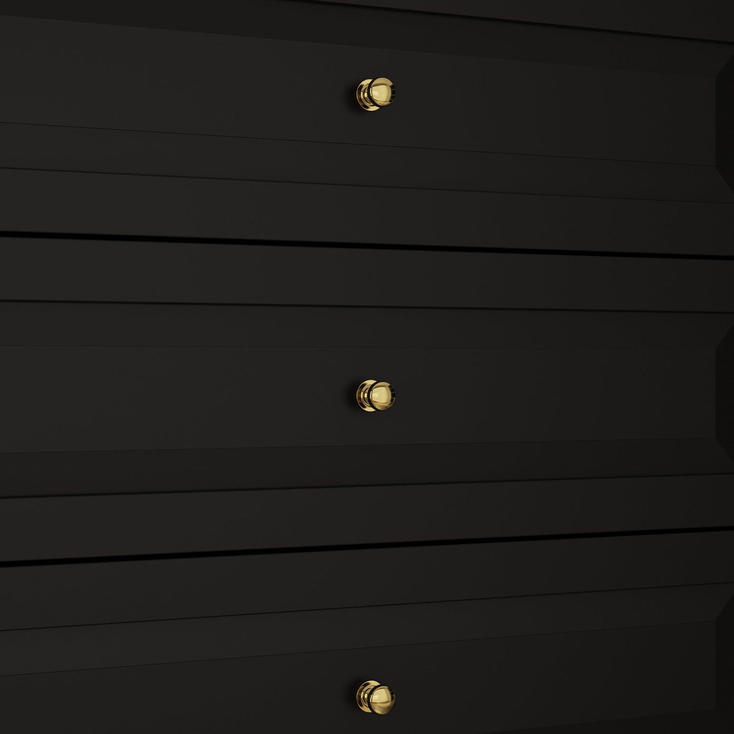 Meuble de présentation vertical moderne en bois noir à 5 tiroirs