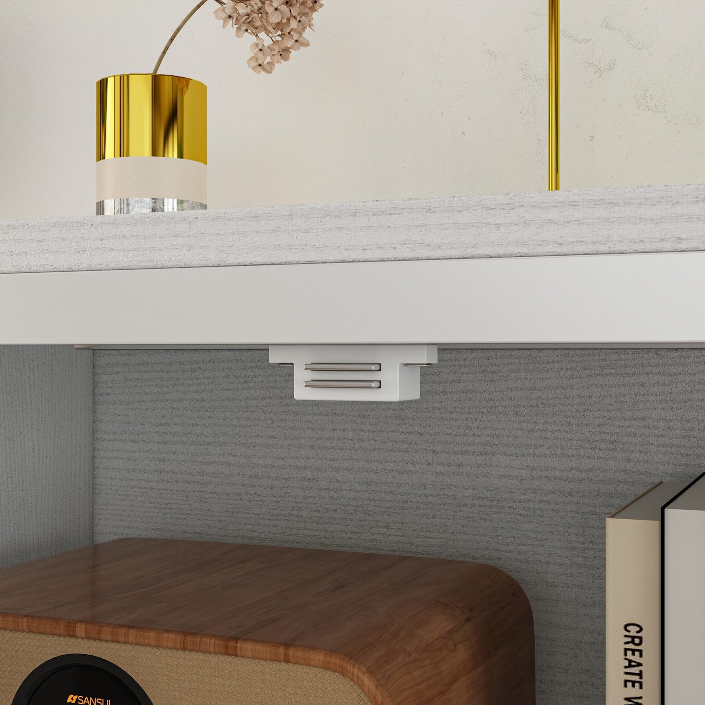 Buffet de 140 cm de large avec portes vitrées et éclairage LED