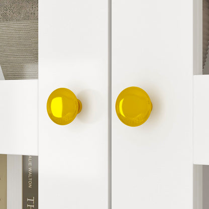 Bibliothèque vitrine laquée blanche avec 2 portes vitrées