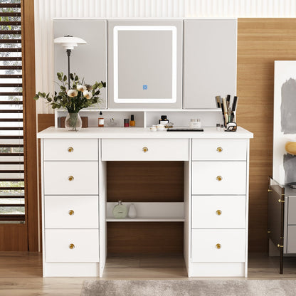 Coiffeuse avec miroir et lampe