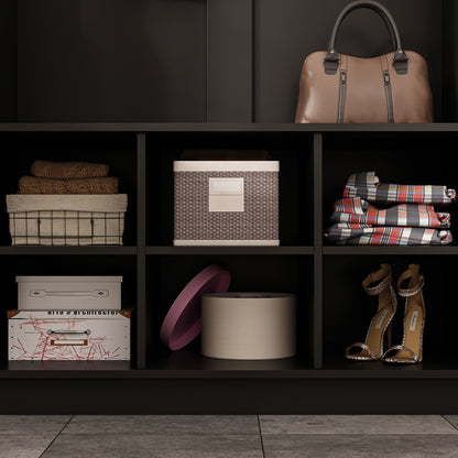 Meuble d'entrée 3 en 1 avec étagère à chaussures, porte-manteau et banc de rangement