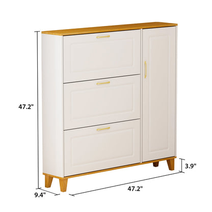 Meuble à chaussures moderne avec 3 compartiments et 1 casier - Organisateur de chaussures pour entrée