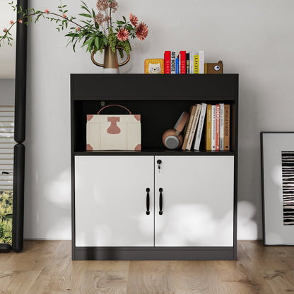Armoire de classement élégante avec serrure, 35,4 po H x 31,5 po L