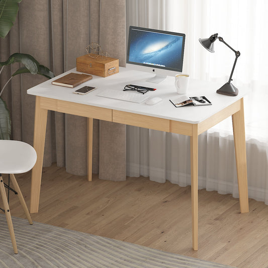Bureau minimaliste en bois blanc, table d'étude pour bureau, 39,4 cm de large